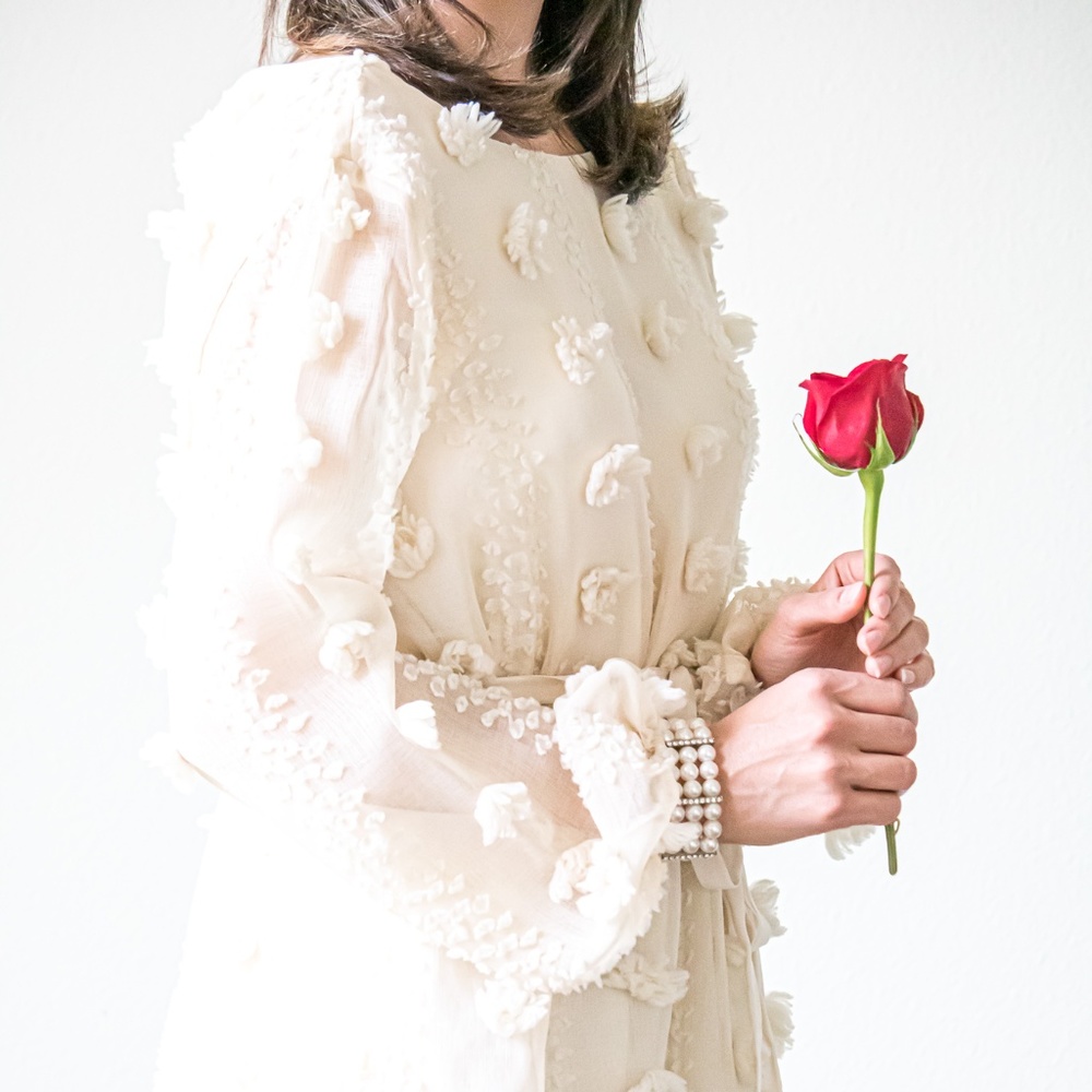⭐️NEW⭐️Angeleyes PomPom Long Sleeve Ruffle Dress - Picture 7 of 9